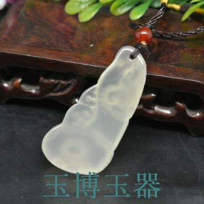 批发采购玉器工艺品的智慧选择 玉博玉器天然冰种冰透玉髓与玛瑙玉髓福寿如意吊坠